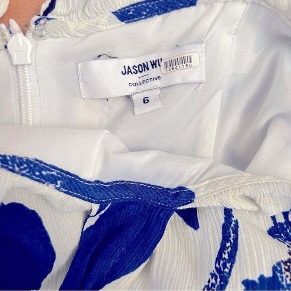 Jason Wu Collective Blue Floral Tie Strap Dress Size 6 - Picture 7 of 7